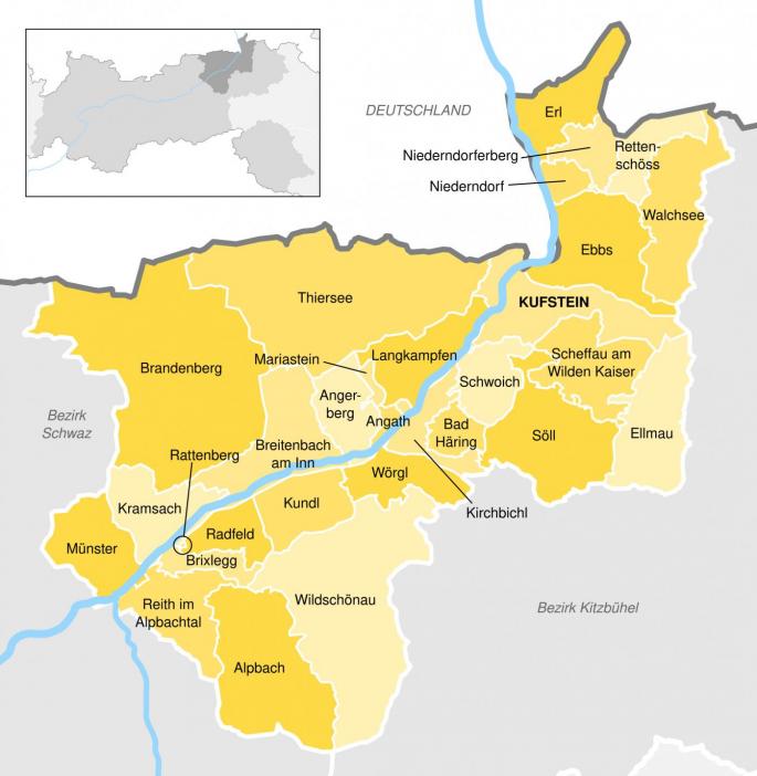 © Gnlpfth12, CC BY-SA 4.0 <https://creativecommons.org/licenses/by-sa/4.0>, via Wikimedia Commons Bezirk Kufstein